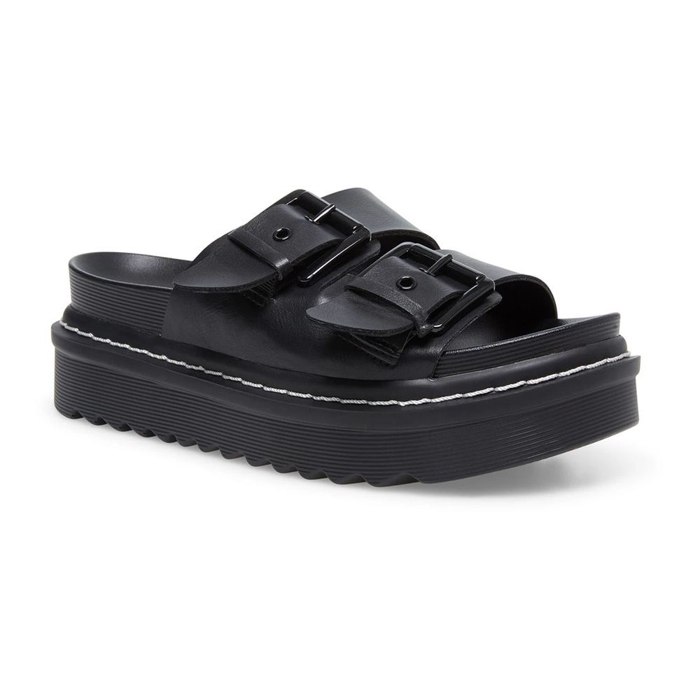 Madden Girl Dizzy Black Platform Sandals 7